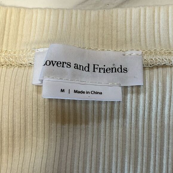 Lovers + Friends  | Cream Lynn Buckle Belt Crop Top M - Picture 9 of 11